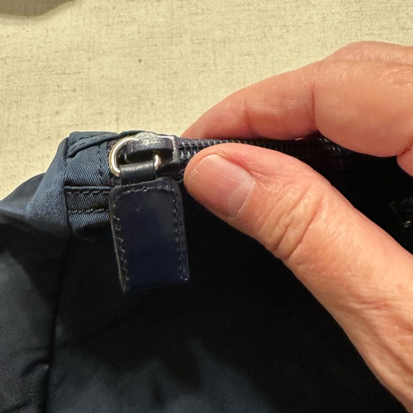 Prada Vintage Tessuto Navy Blue Nylon Cosmetic Bag - Picture 9 of 10